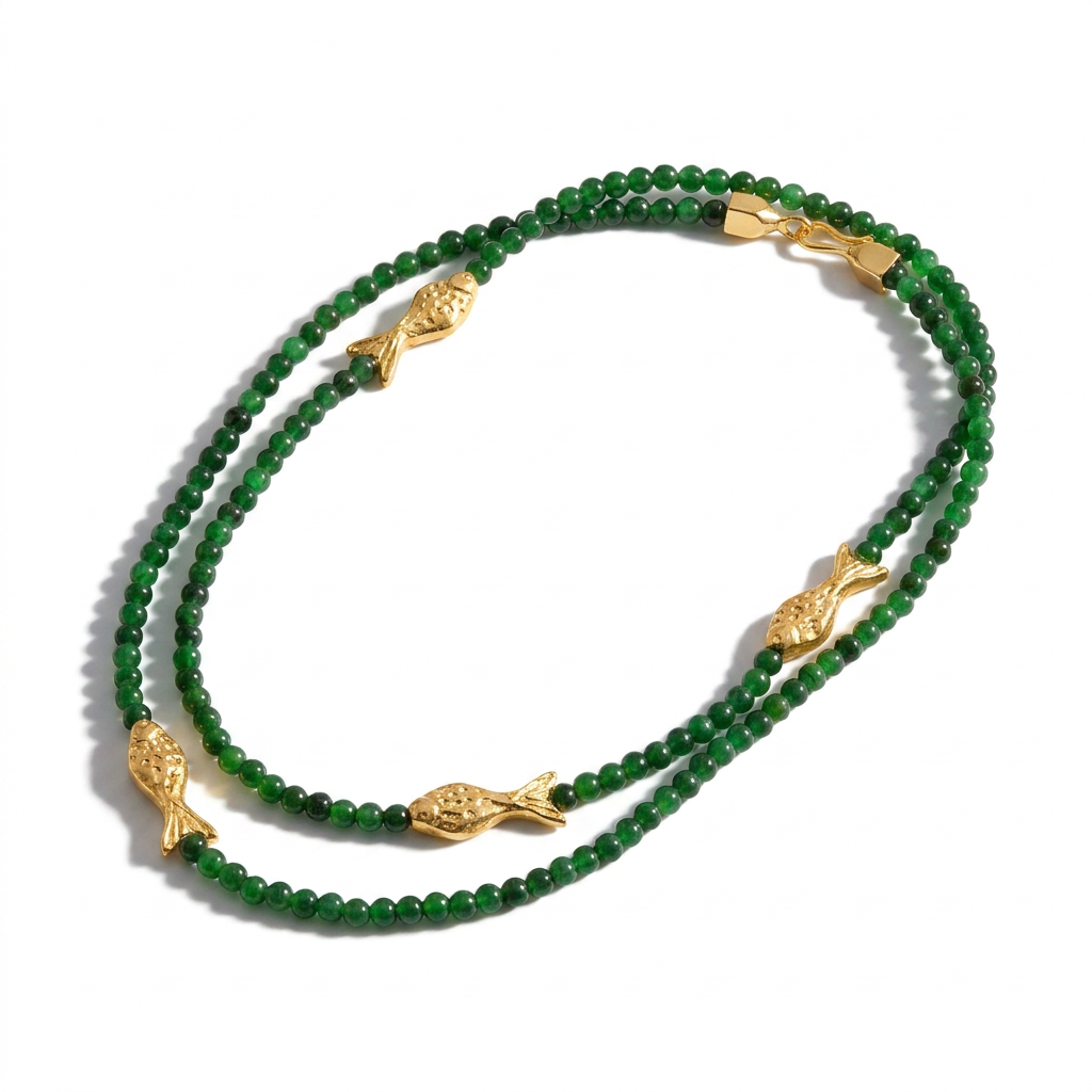Colar Cardume 4 peixes Verde