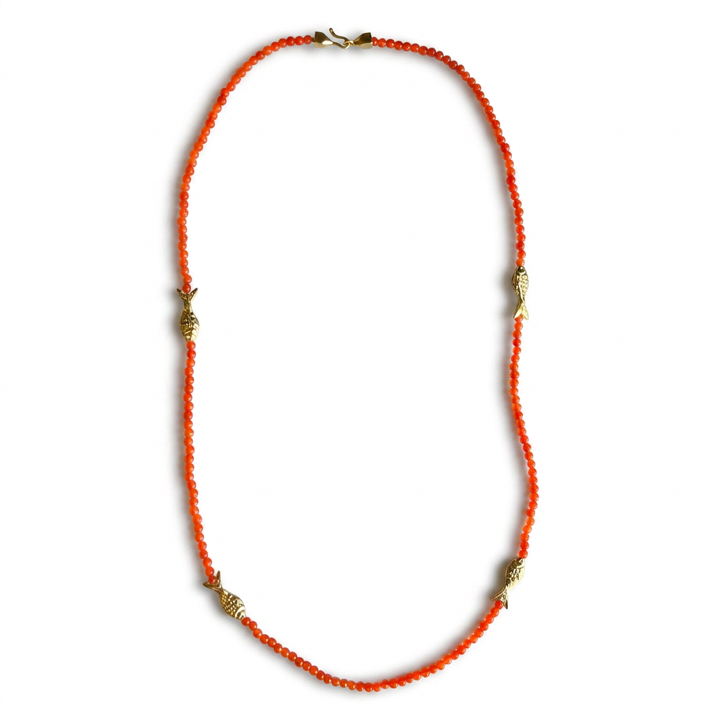 Colar Cardume 4 Peixes Laranja