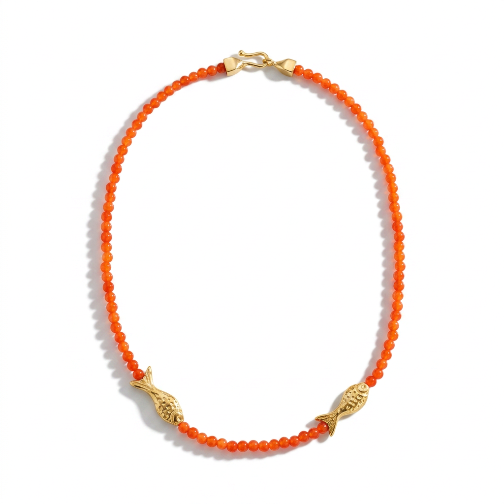 Colar Cardume 2 Peixes Laranja