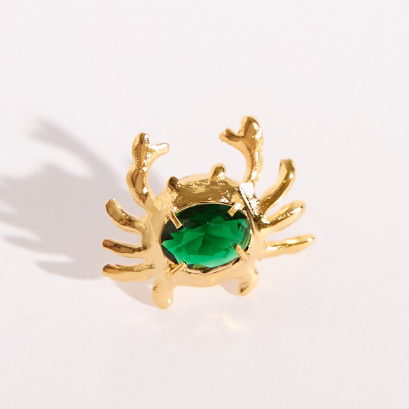 Anel Crab Esmeralda