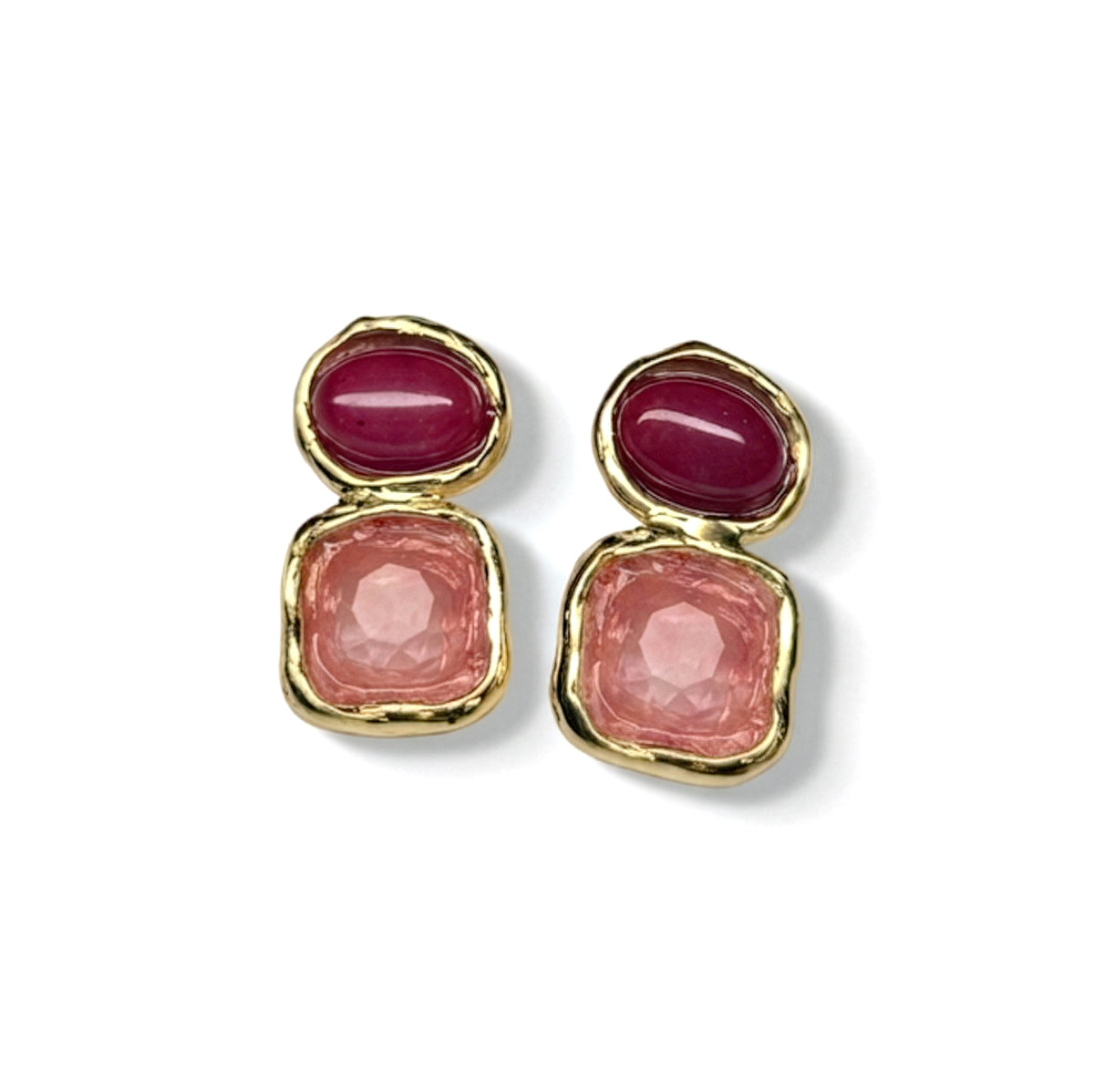 Brinco Luxor Rosé com Vermelho