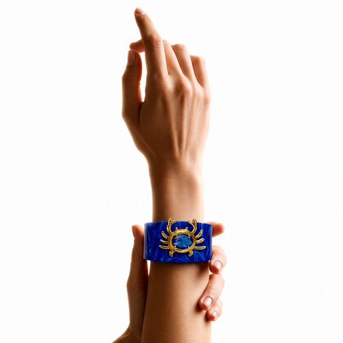 Bracelete Crab Azul com Safira