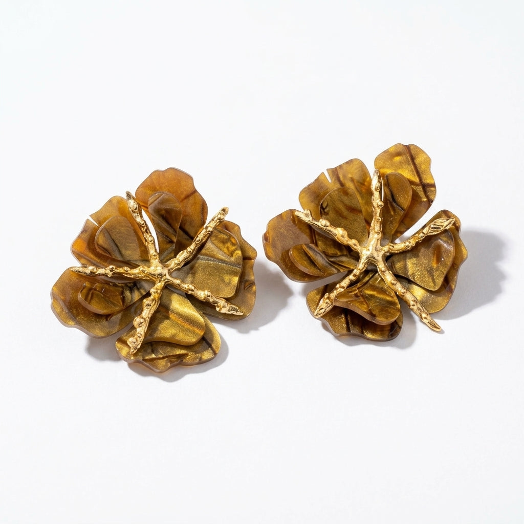 Brinco Orquídea Ocre M