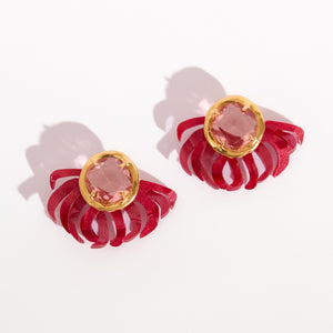 Brinco Morane Vermelho com rosa
