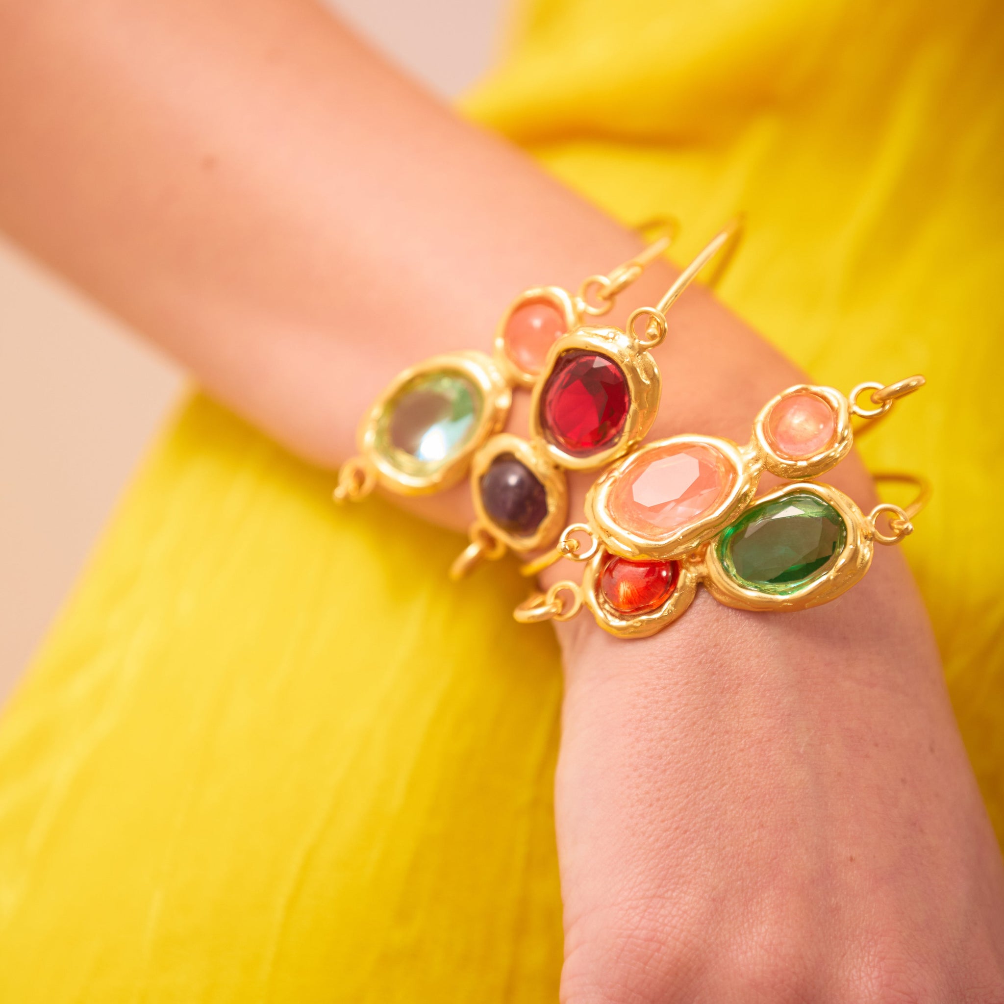 Bracelete Espelho Verde/Tangerina