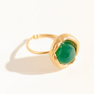 Anel Pipa Ágata Verde