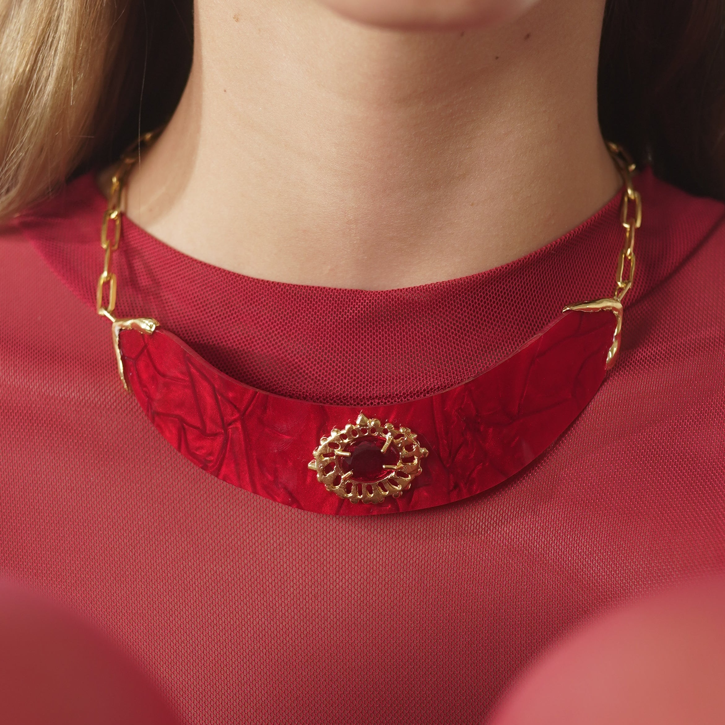 Choker Acaia Vermelho