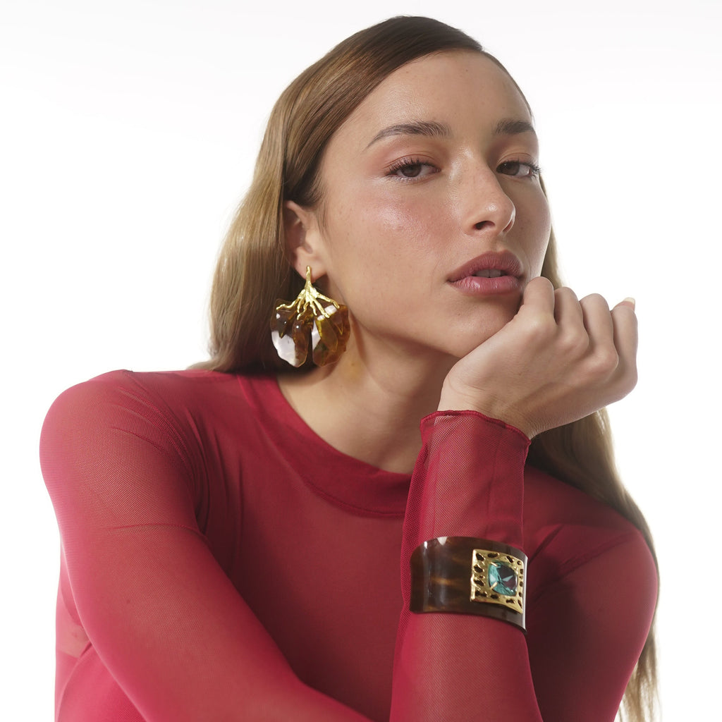 Bracelete Atlântida Tartaruga/Água Marinha