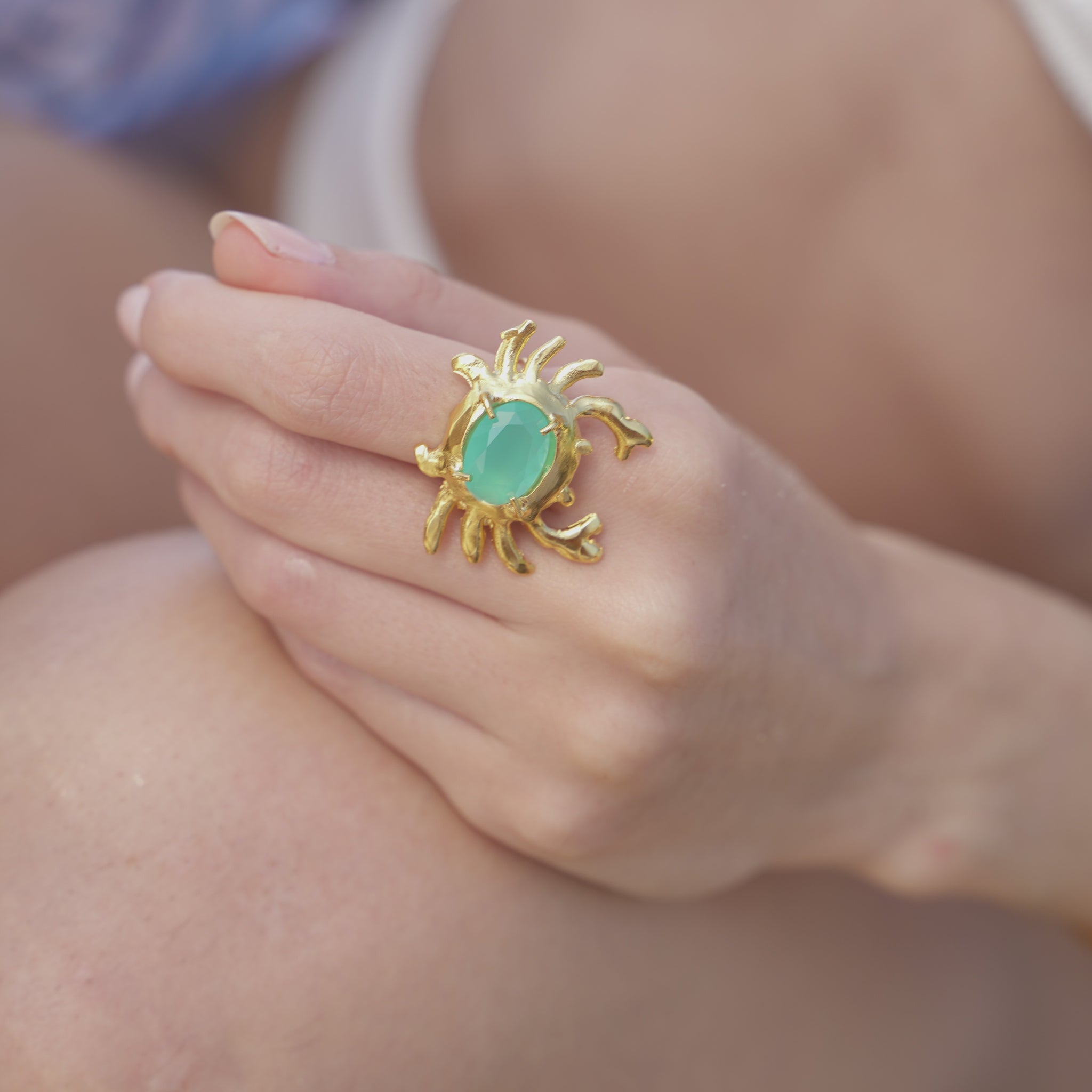 Anel Crab Turquesa
