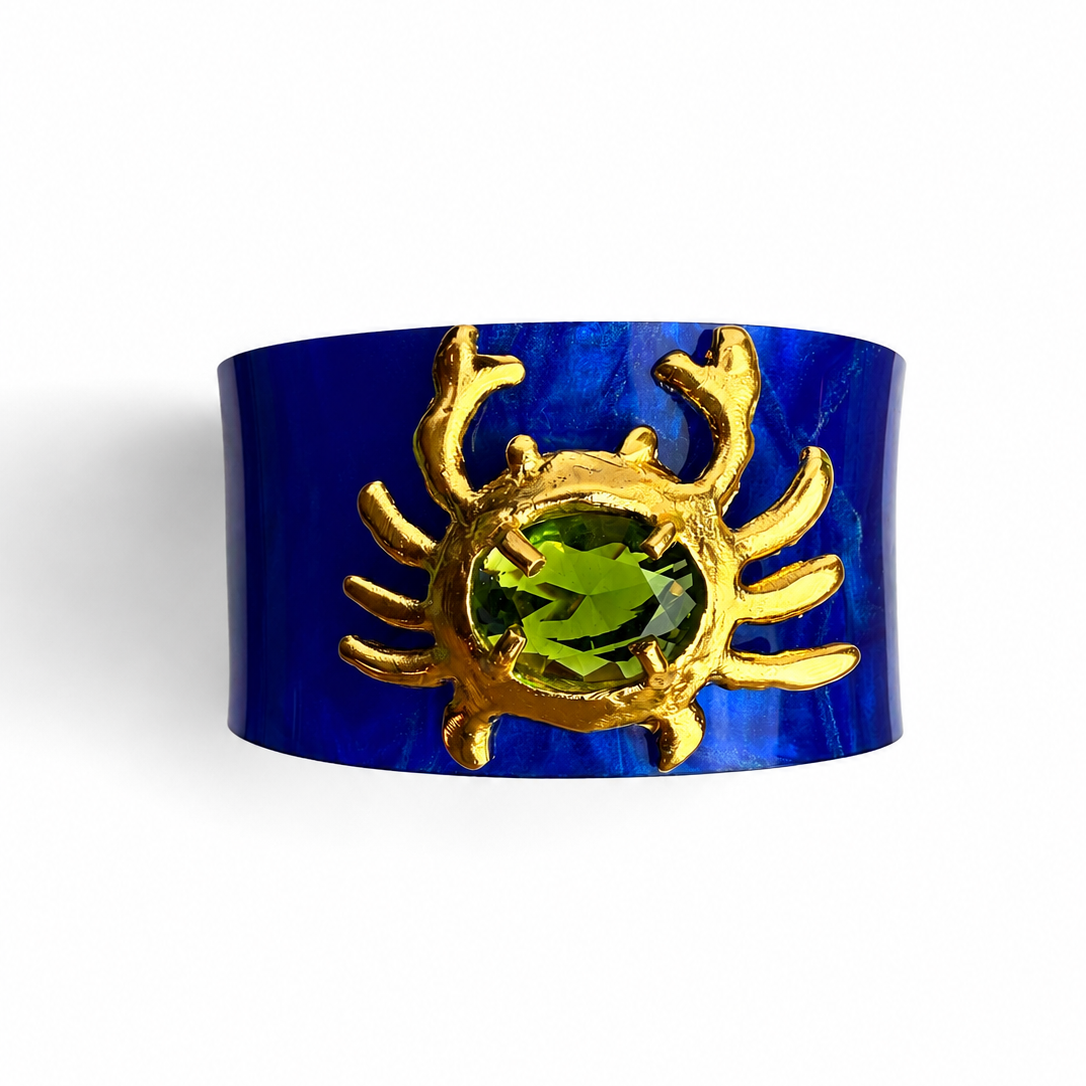 Bracelete Crab Azul com Esmeralda