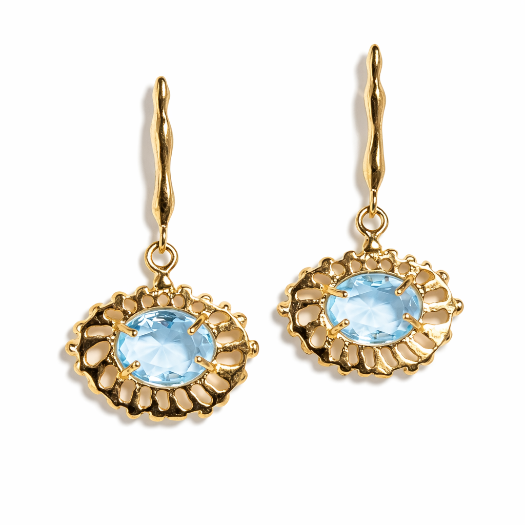 Brinco Acaia Haste Água Marinha