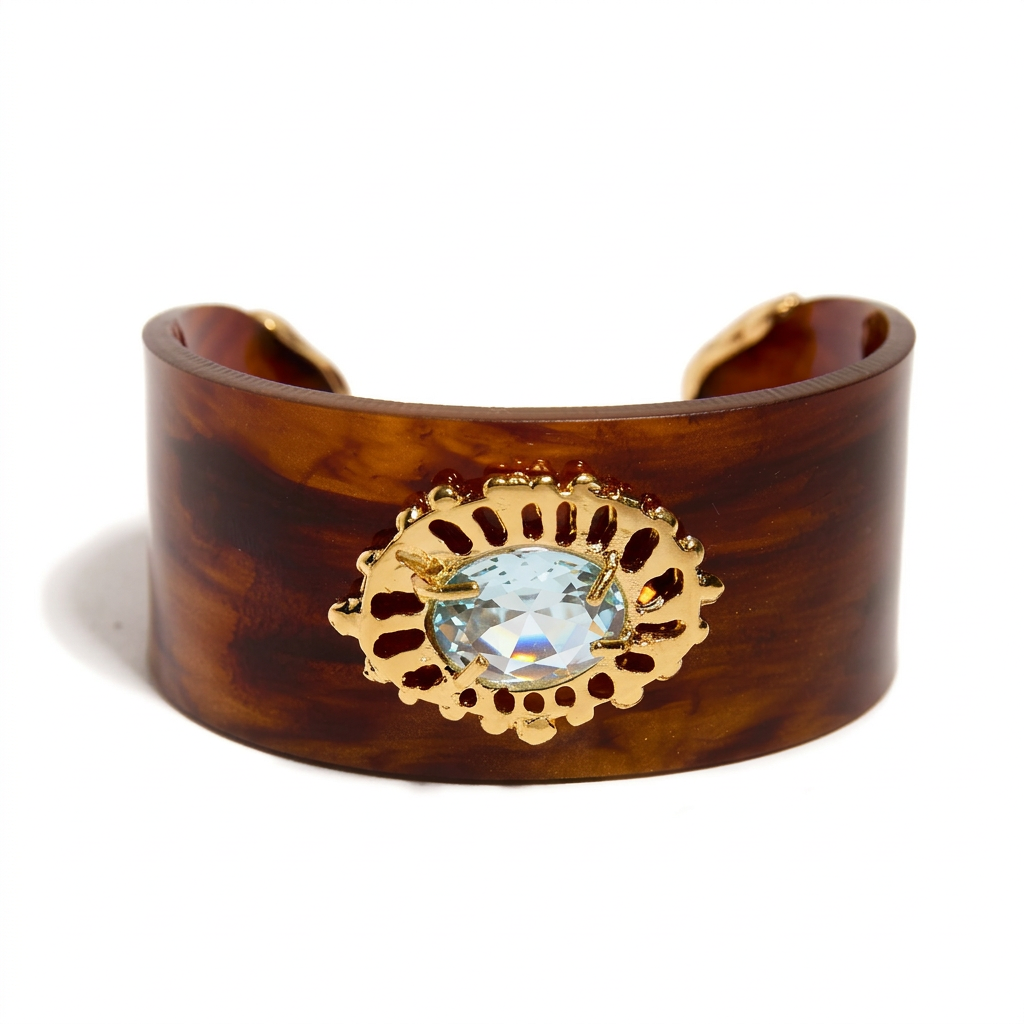 Bracelete Acaia Tartaruga/Água Marinha